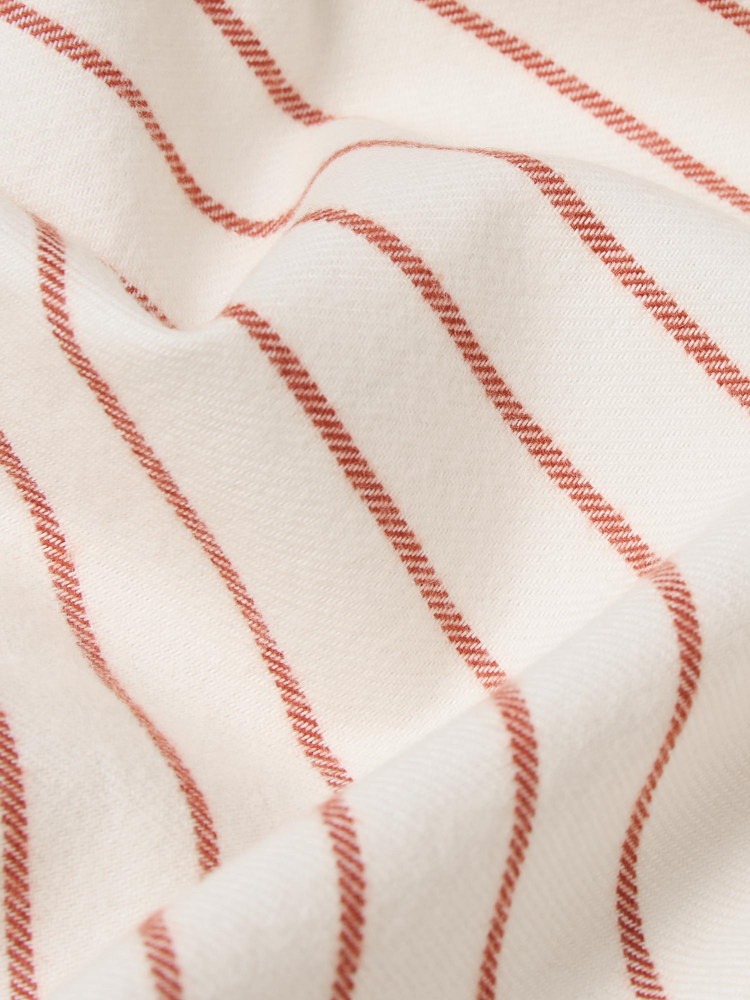 Red Clayton Stripe Flannel Cotton Fitted Sheet - Image 3