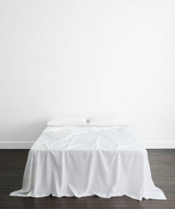 Crisp White Organic Cotton Percale Flat Sheet