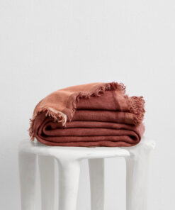 Cacao & Hazelnut 100% French Flax Linen Muslin Throw
