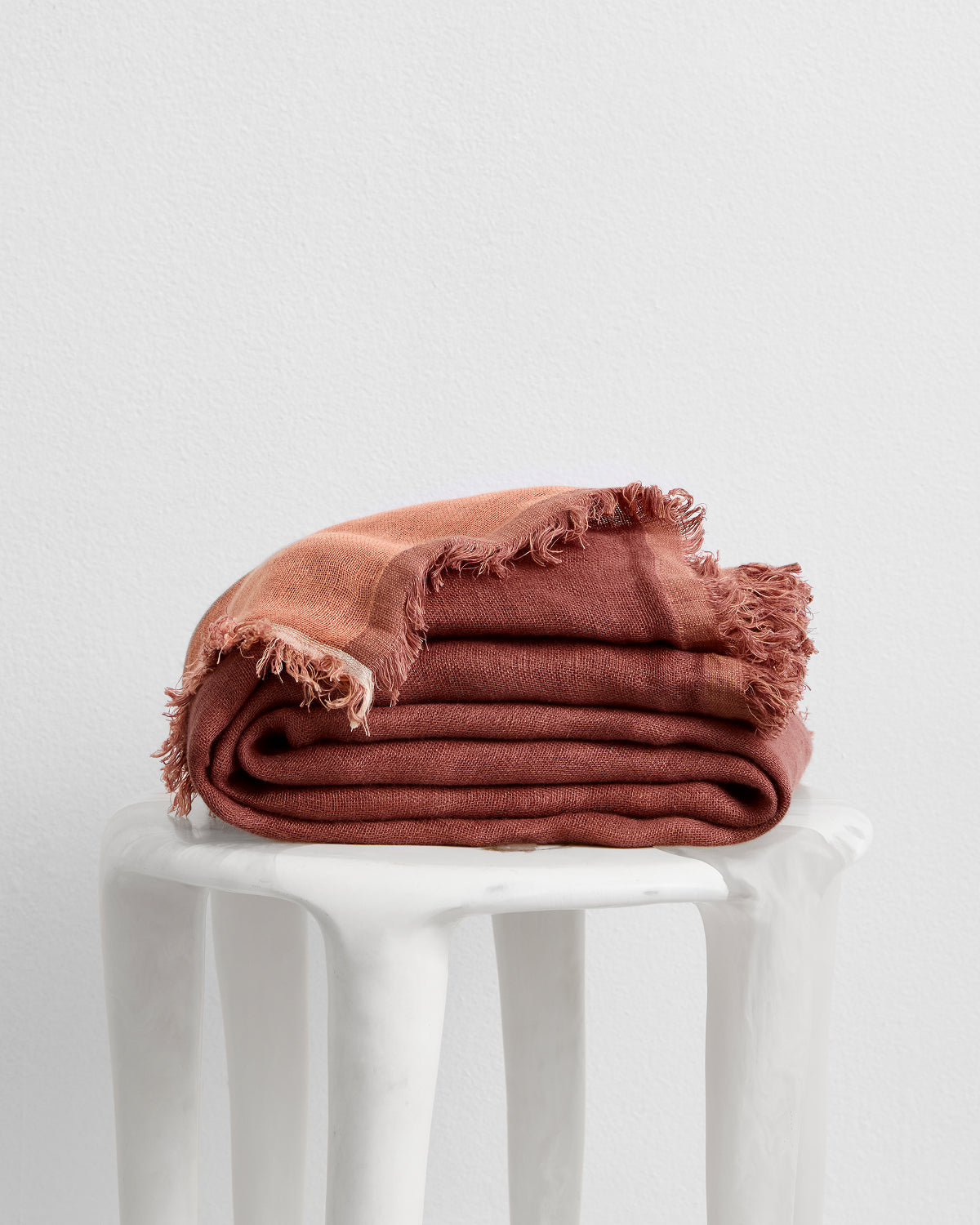 Cacao & Hazelnut 100% French Flax Linen Muslin Throw