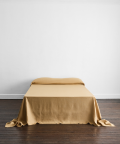 Caramel Heavy Linen Bed Cover