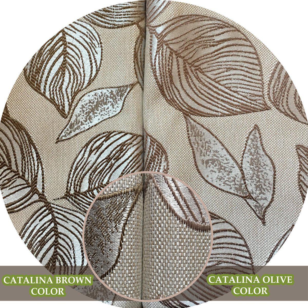 Catalina Leaf Swirl Jacquard Curtain Panels Grommet Top (Set of 2) - Image 5
