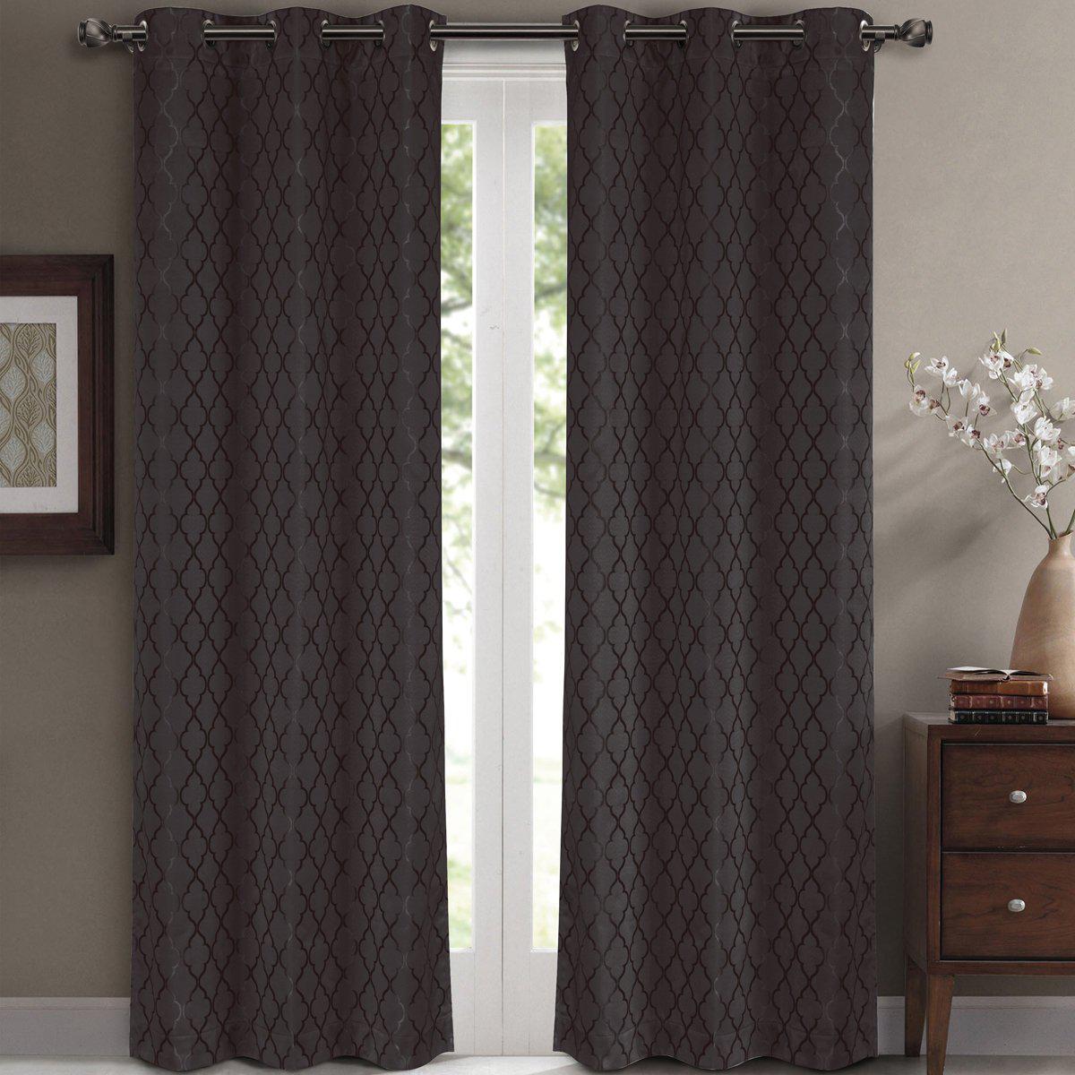 Willow Geometric Jacquard Thermal-Insulated Blackout Curtain Panels (Set of 2) - Image 16