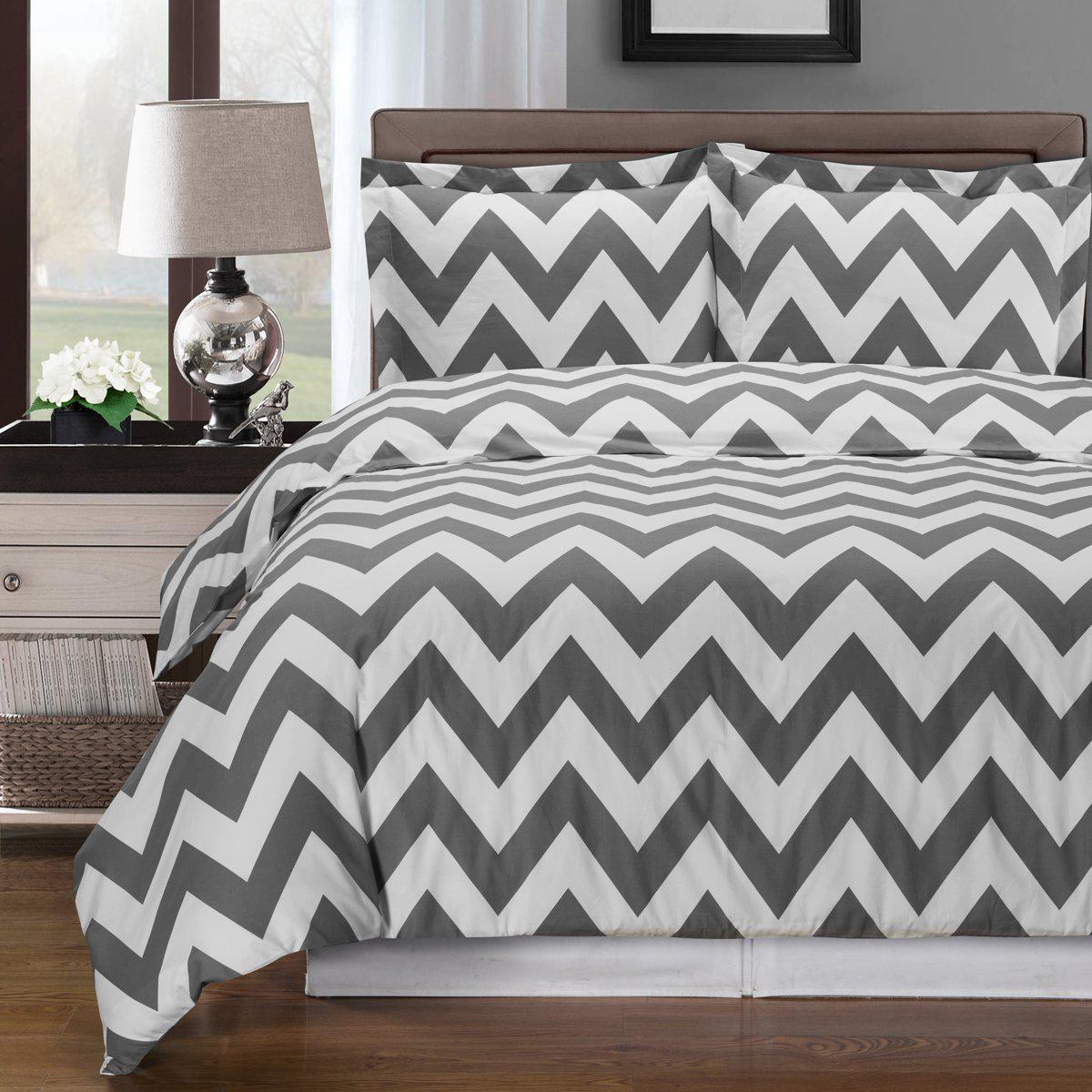 Chevron Combed Cotton Duvet Cover Set - Image 6