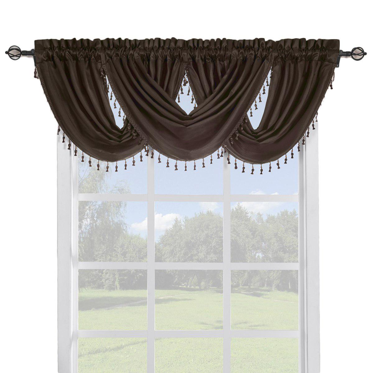 Soho Faux Silk Curtain Panels or Waterfall Valance (Single) - Image 42