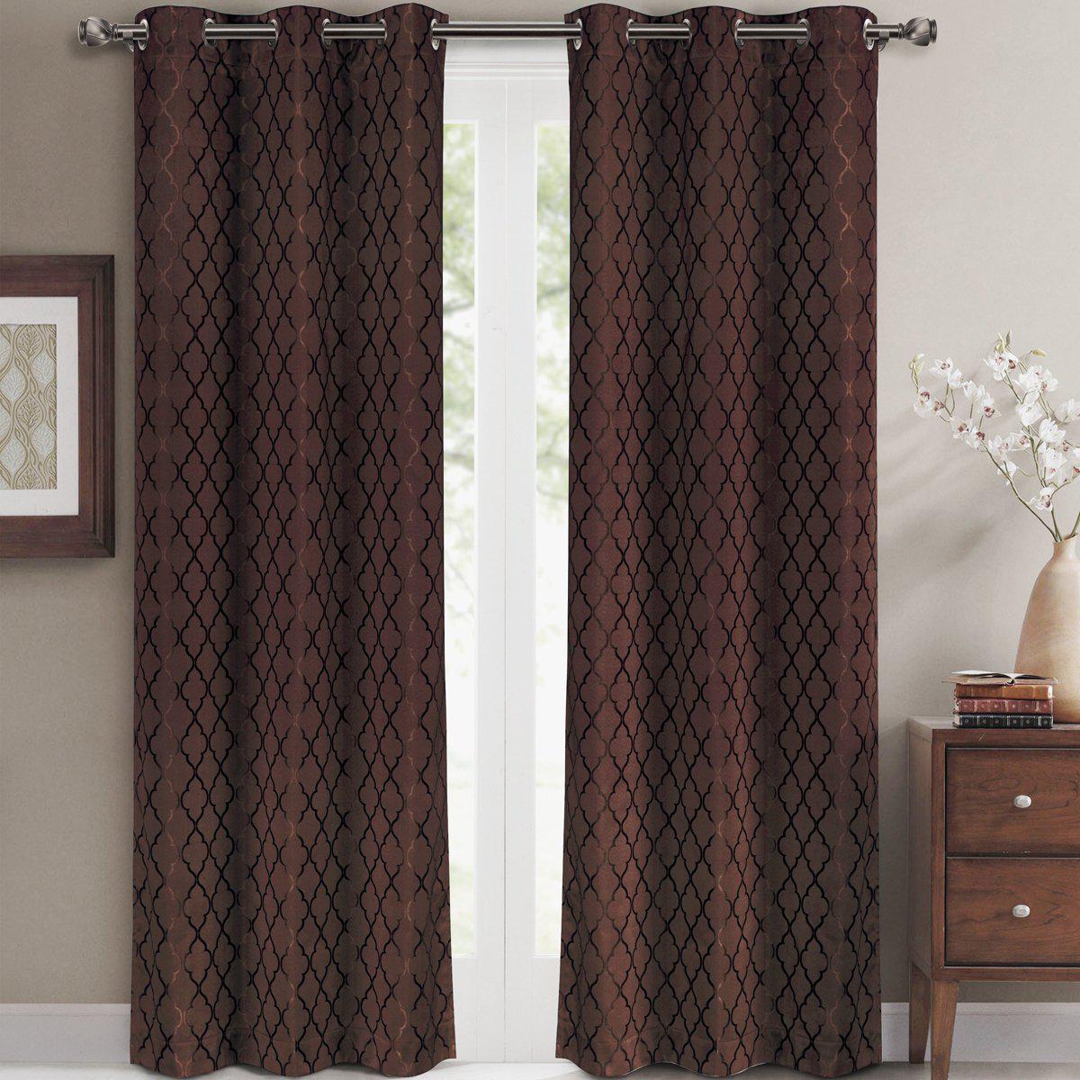 Willow Geometric Jacquard Thermal-Insulated Blackout Curtain Panels (Set of 2) - Image 7