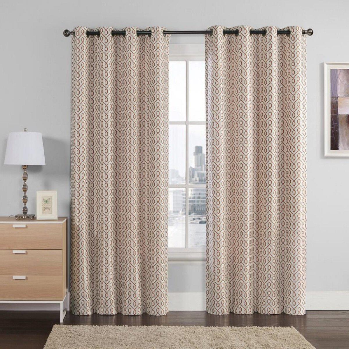 Empress Embroidered 110Wx90L Curtains With Grommet Top Jacquard Drapes (Set of 2) - Image 18
