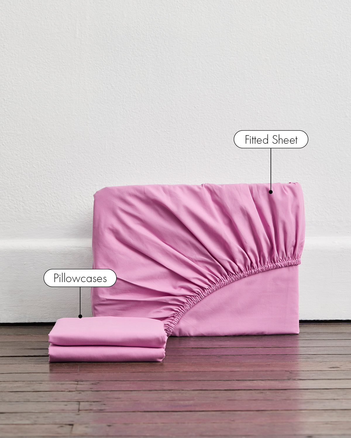 Bubblegum Organic Cotton Percale Fitted Sheet Set - Image 2