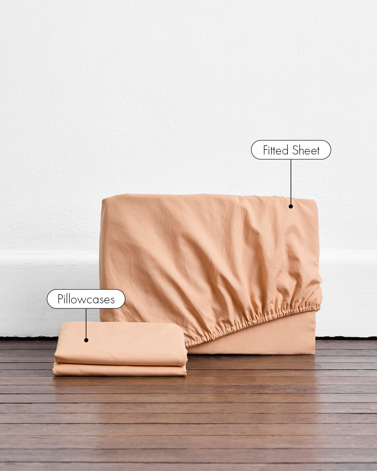 Butterscotch Organic Cotton Percale Fitted Sheet Set - Image 2