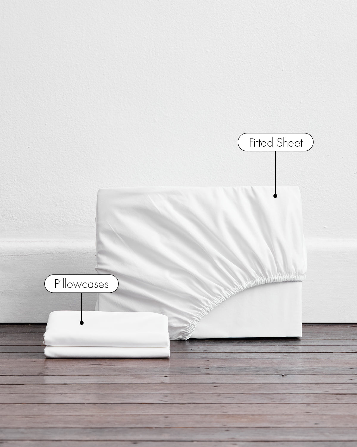 Crisp White Organic Cotton Percale Fitted Sheet Set - Image 2