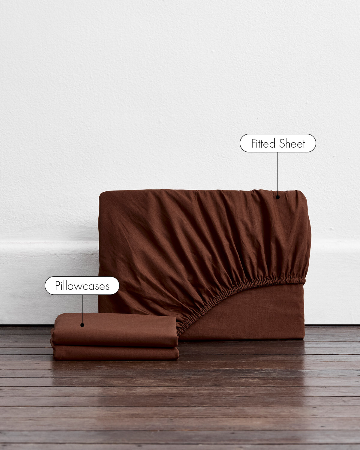 Espresso Organic Cotton Percale Fitted Sheet Set - Image 2