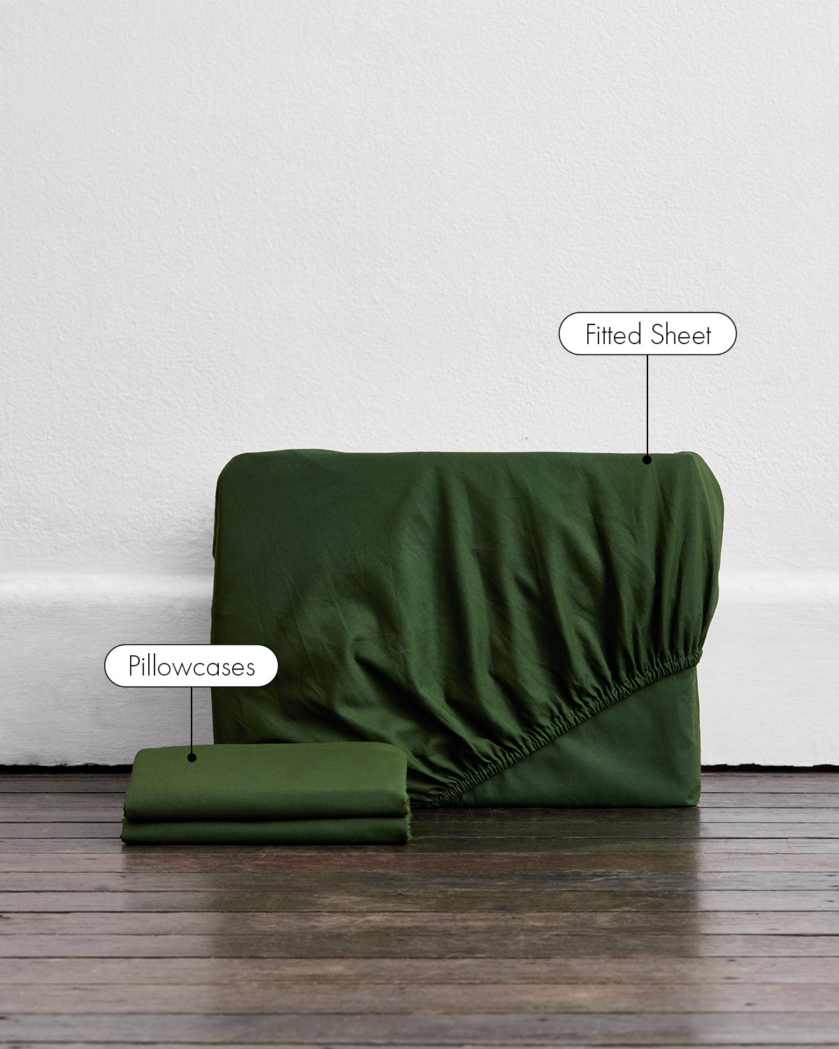 Moss Organic Cotton Percale Fitted Sheet Set - Image 2