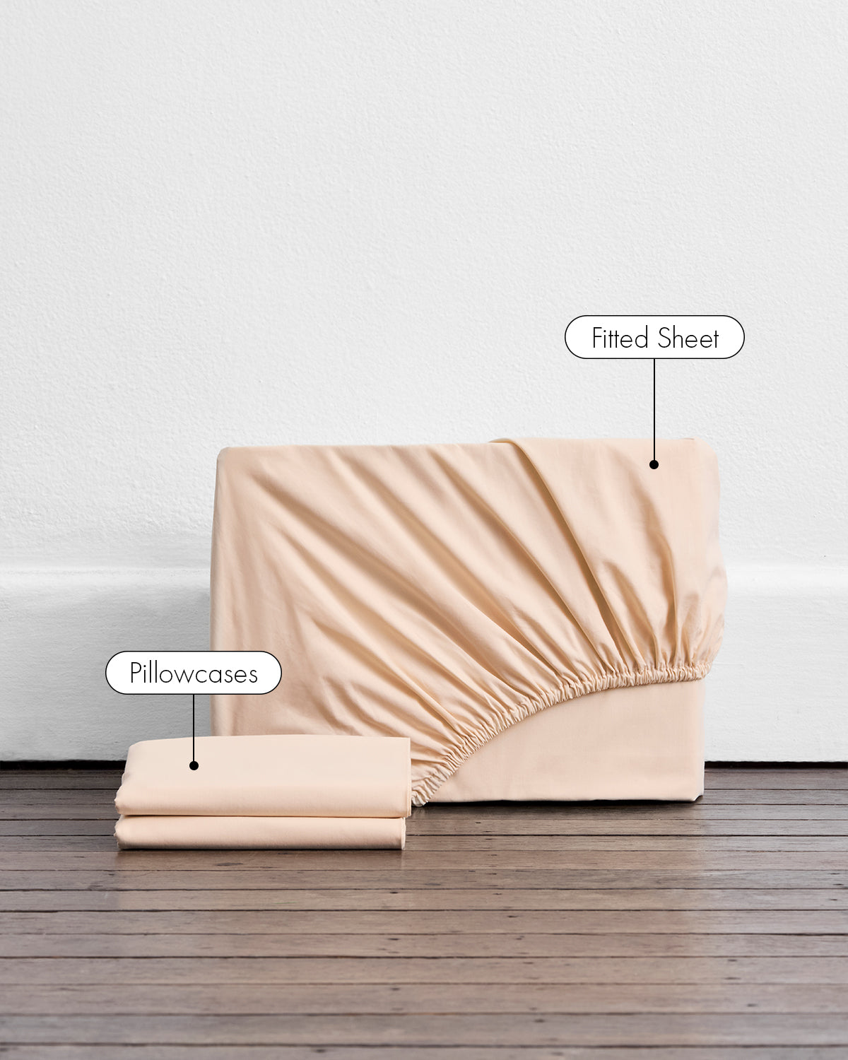 Vanilla Organic Cotton Percale Fitted Sheet Set - Image 2