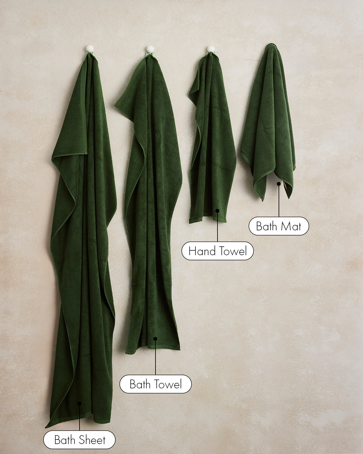 Moss Cotton Terry Hand Towel - Image 6