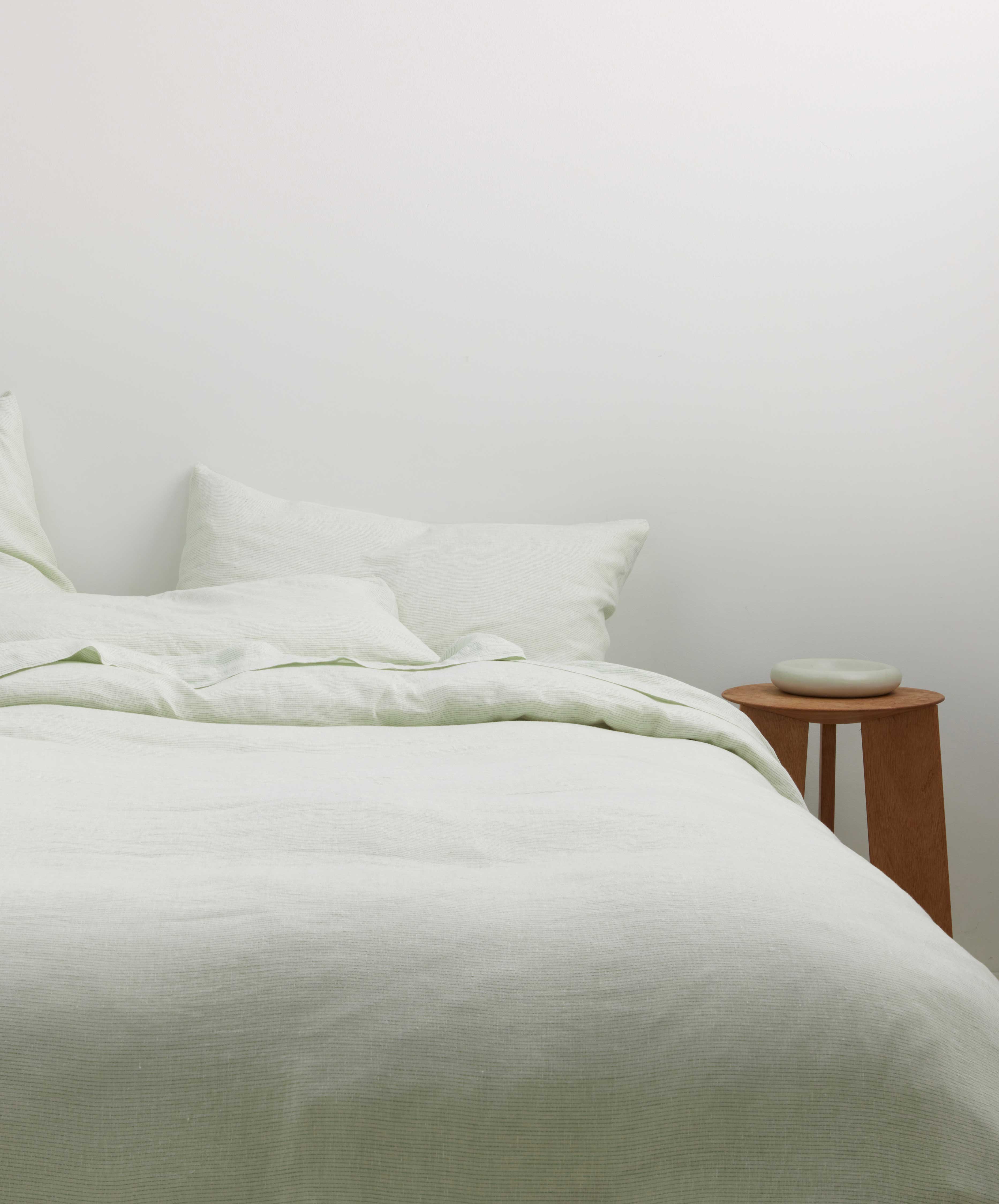 Linen Sheet Set with Pillowcases - Fern Stripe - Image 2