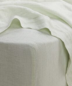 Linen Fitted Sheet - Fern Stripe