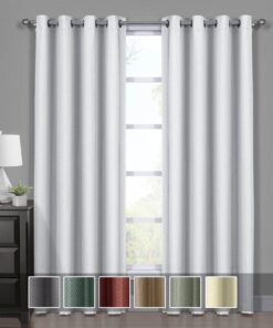 100% Blackout Curtain - Diamond Jacquard Woven Drape Theme (Set of 2)