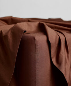 Espresso Organic Cotton Percale Fitted Sheet
