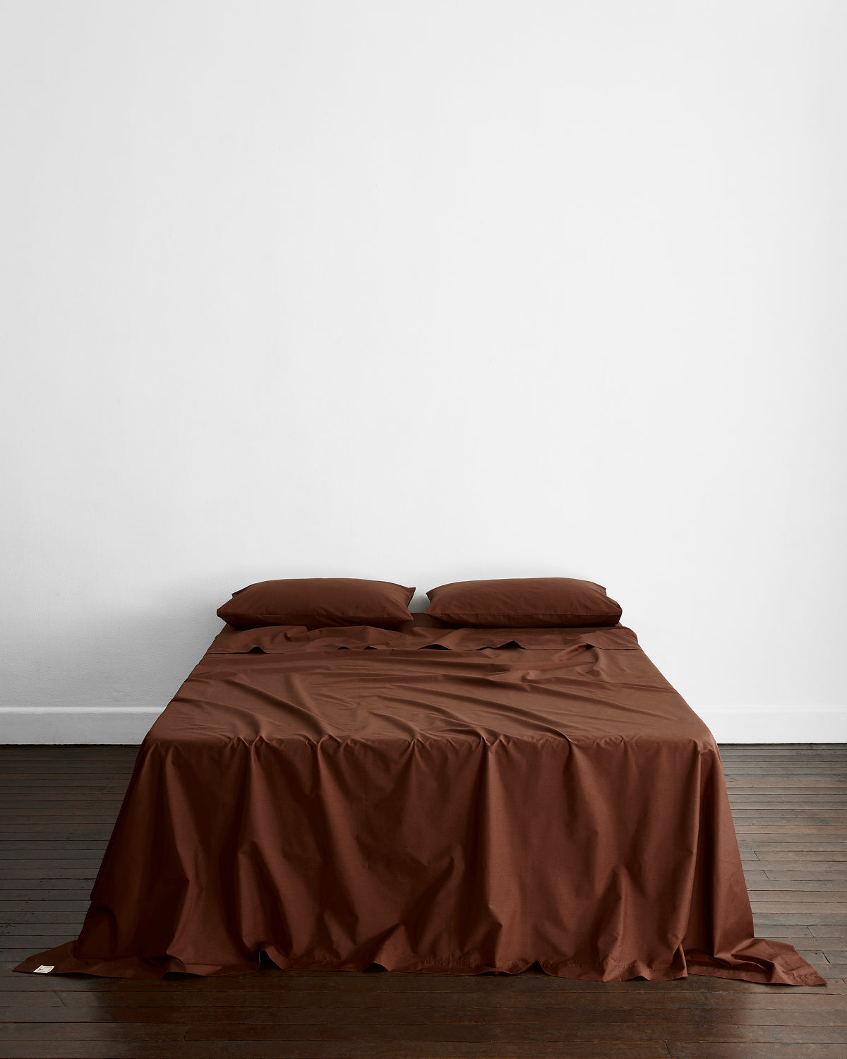 Espresso Organic Cotton Percale Flat Sheet