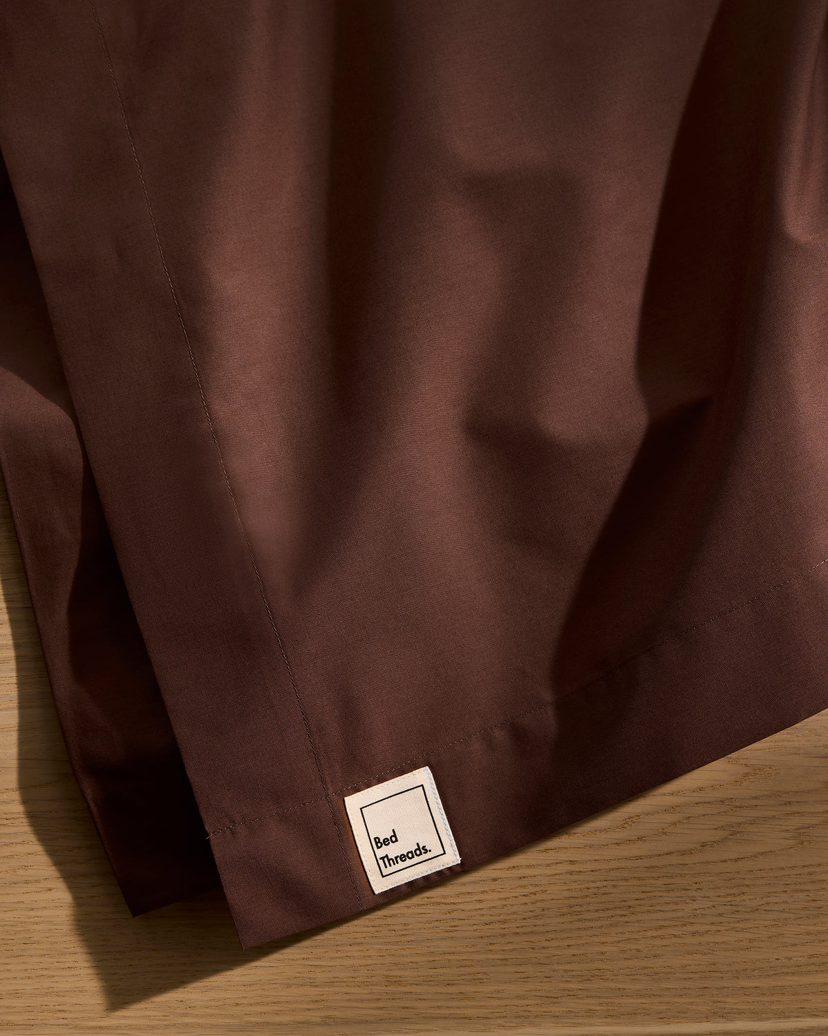 Espresso Organic Cotton Percale Flat Sheet - Image 2