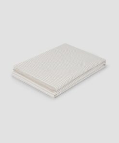 Oatmeal Stripe 100% Linen Flat Sheet
