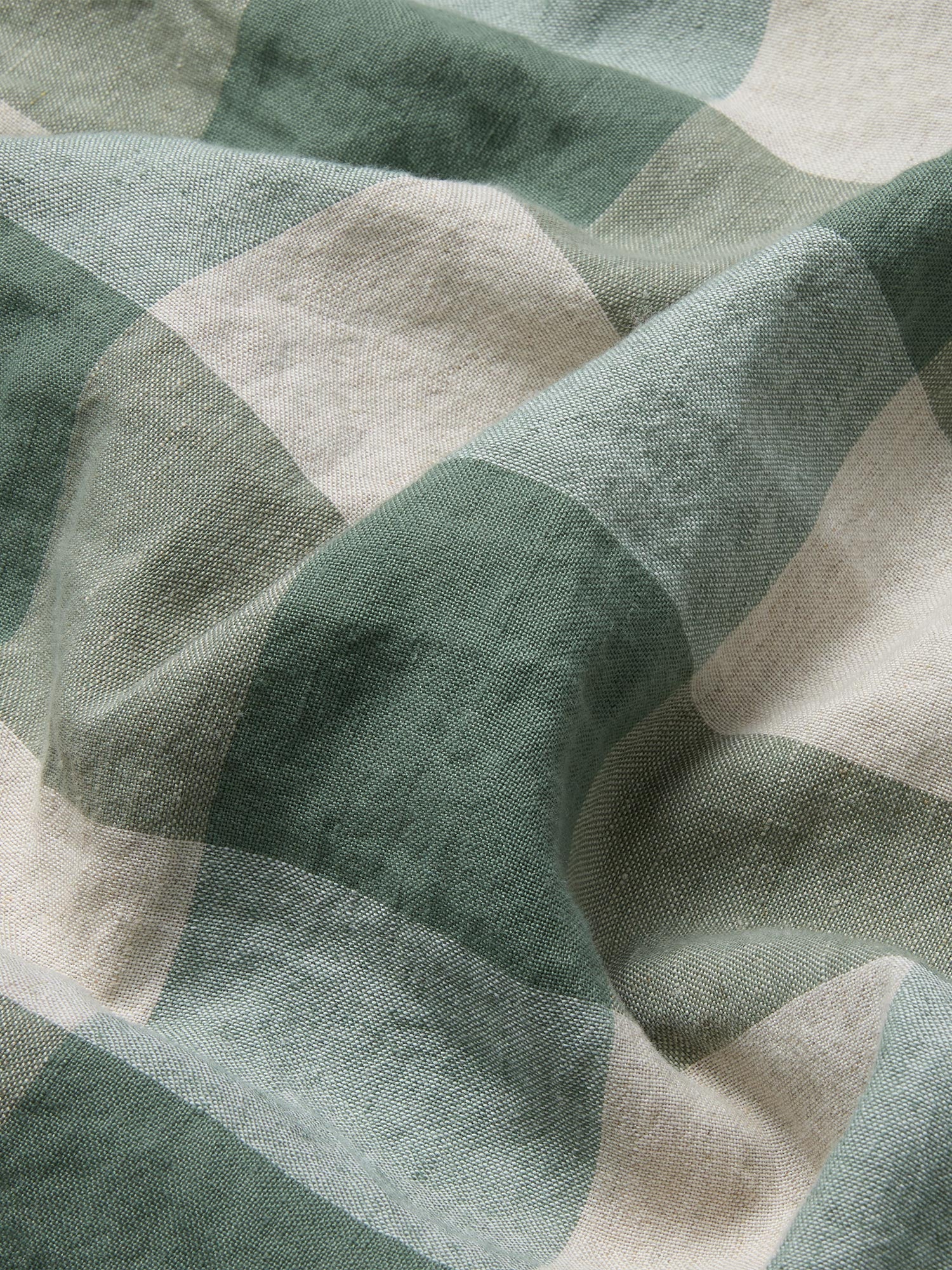 Elm Green Emsworth Plaid Linen Blend Duvet Cover - Image 2