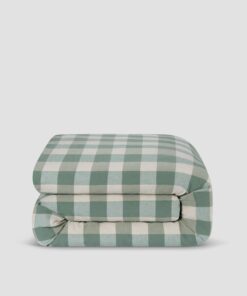 Elm Green Emsworth Plaid Linen Blend Duvet Cover