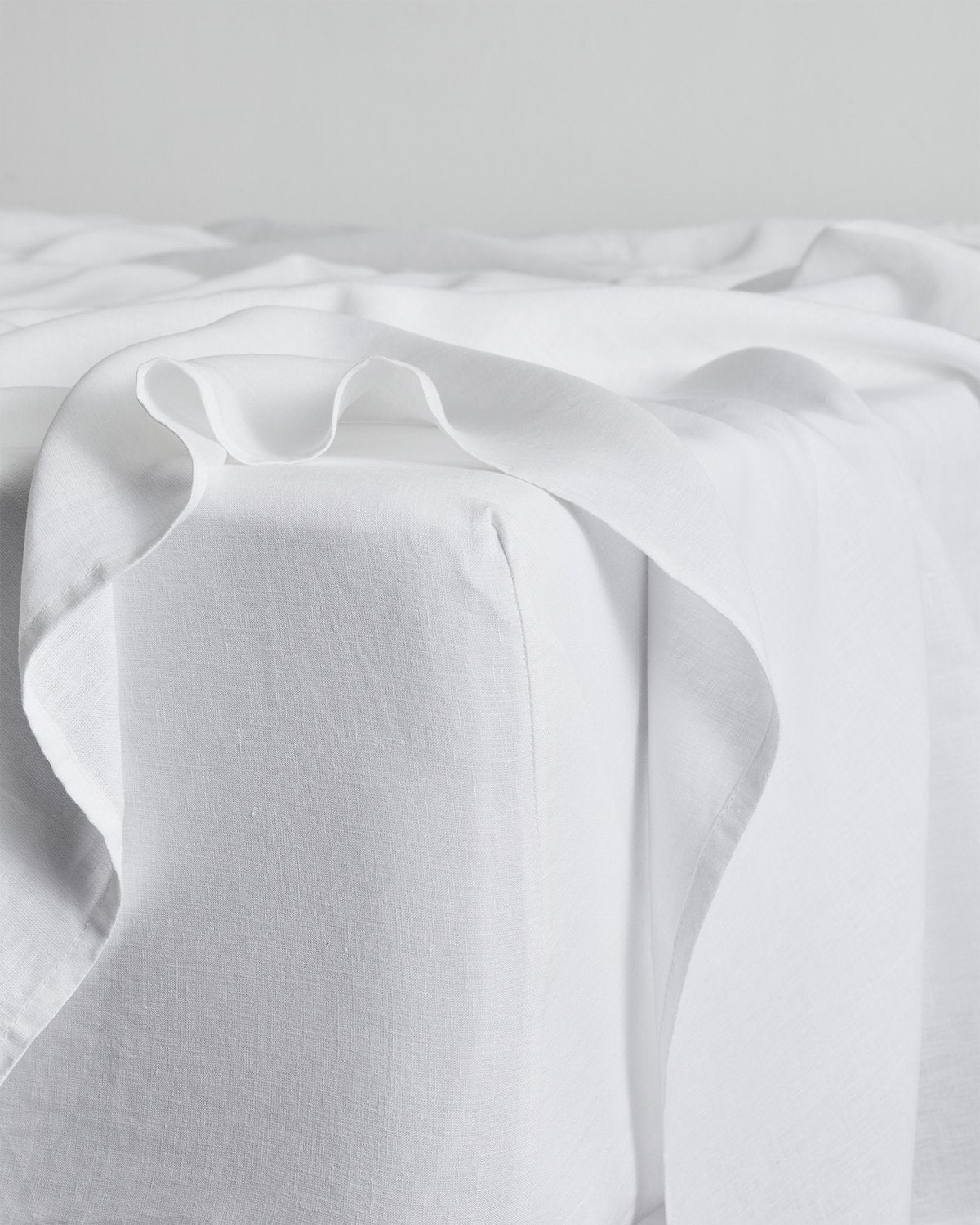 White 100% French Flax Linen Bedding Bundle - Image 5