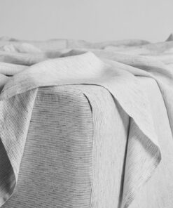 Pinstripe 100% French Flax Linen Fitted Sheet