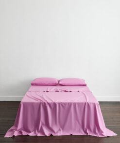 Bubblegum Organic Cotton Percale Flat Sheet