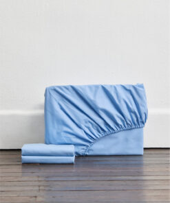 Sky Organic Cotton Percale Fitted Sheet Set