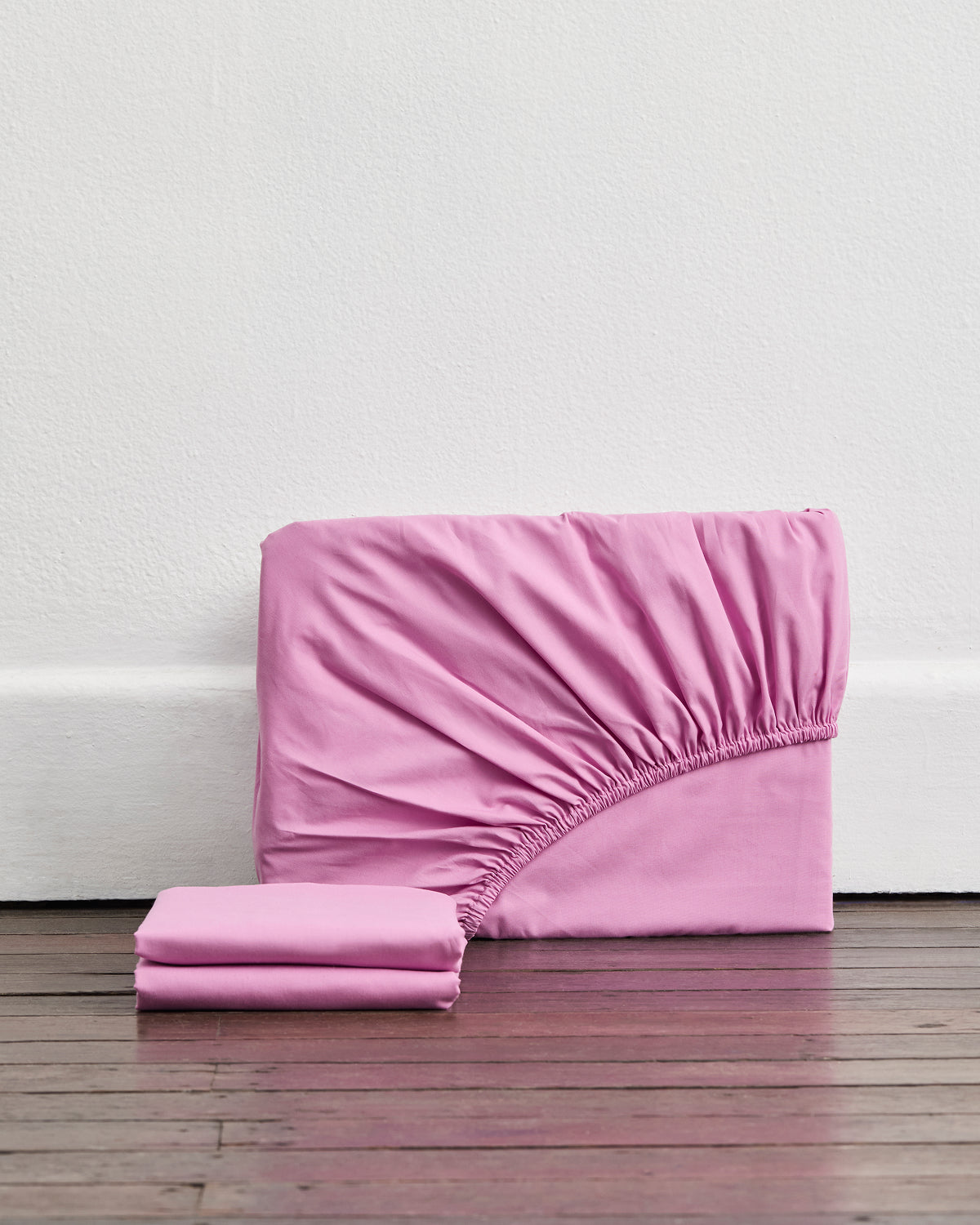 Bubblegum Organic Cotton Percale Fitted Sheet Set