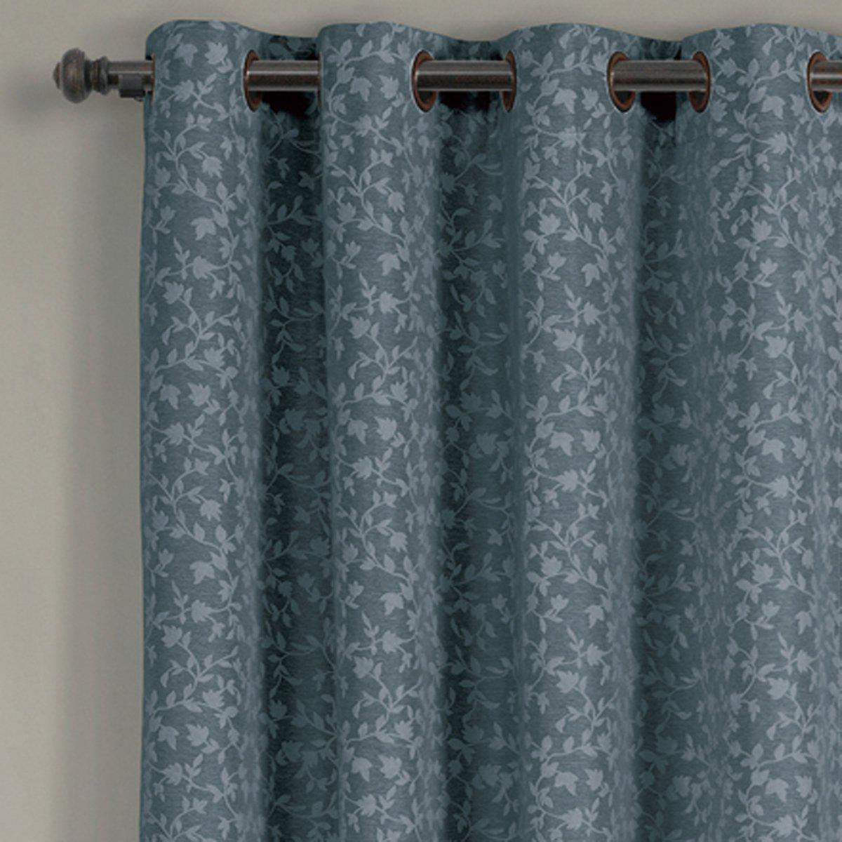 Fiorela Jacquard Drapes Floral Curtains Grommet Top Panel (Single) - Image 7