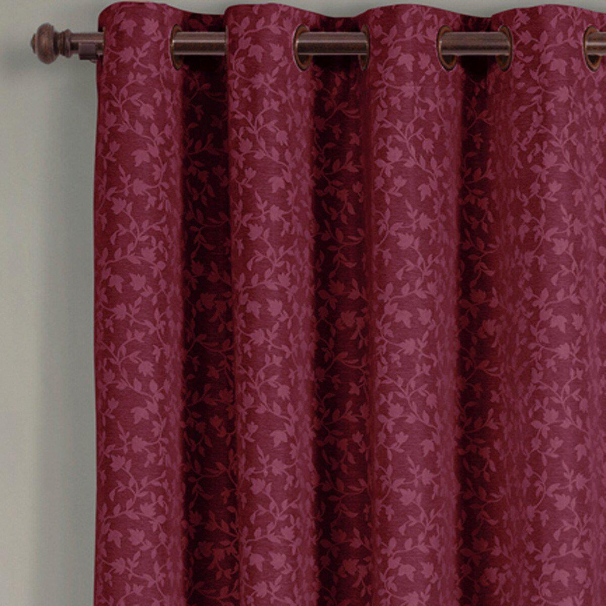 Fiorela Jacquard Drapes Floral Curtains Grommet Top Panel (Single) - Image 8