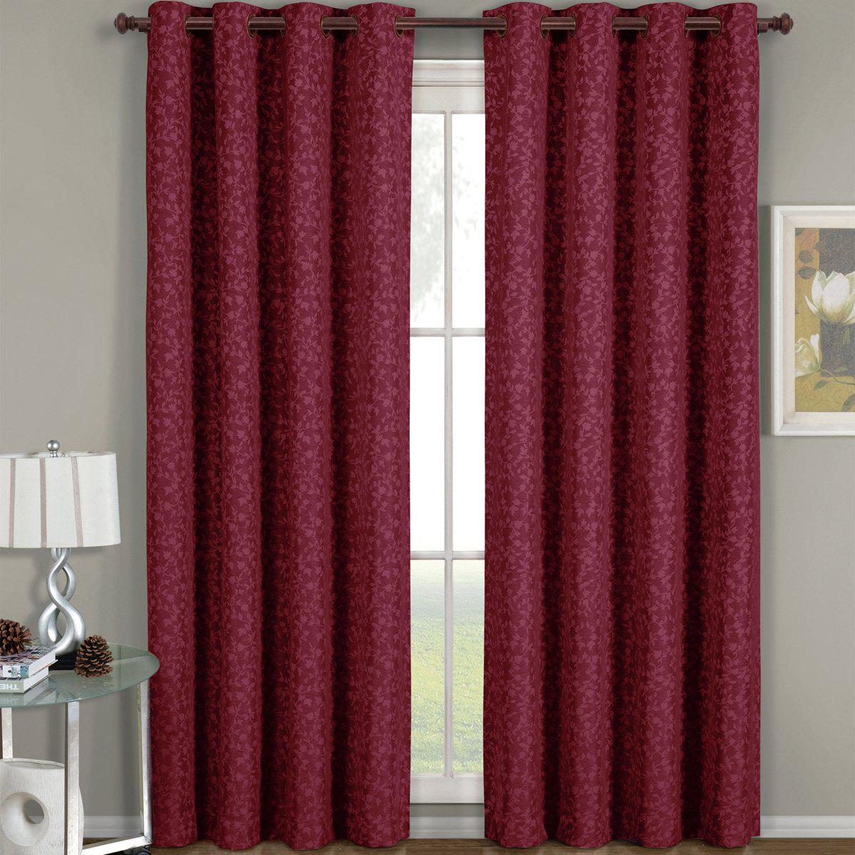 Fiorela Jacquard Drapes Floral Curtains Grommet Top Panel (Single) - Image 6