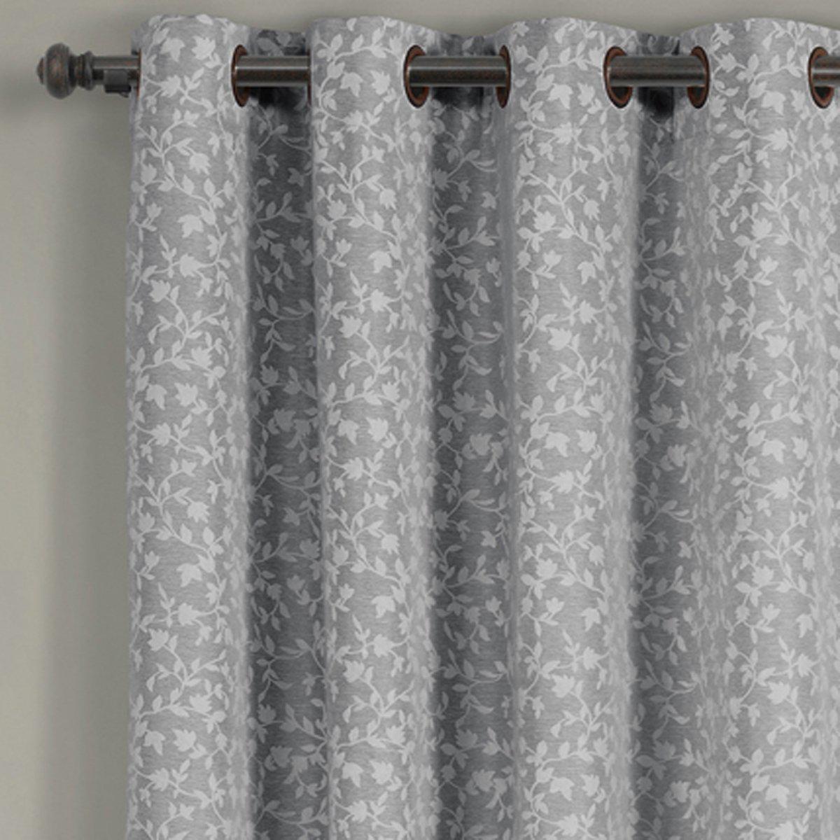 Fiorela Jacquard Drapes Floral Curtains Grommet Top Panel (Single) - Image 12