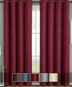 Fiorela Jacquard Drapes Floral Curtains Grommet Top Panel (Single)