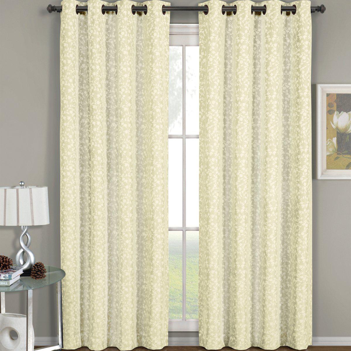 Fiorela Jacquard Drapes Floral Curtains Grommet Top Panel (Single) - Image 16