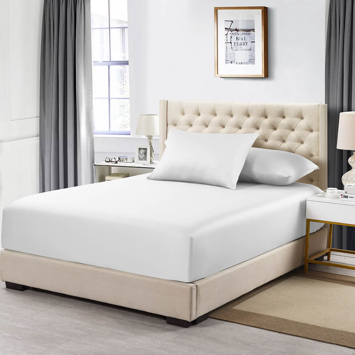 High Profile Fitted Sheet Only (22 Inches) - Luxurious Cotton 608 Thread Count - Image 5