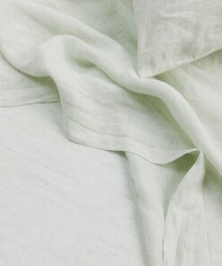 Linen Flat Sheet with Border - Fern Stripe
