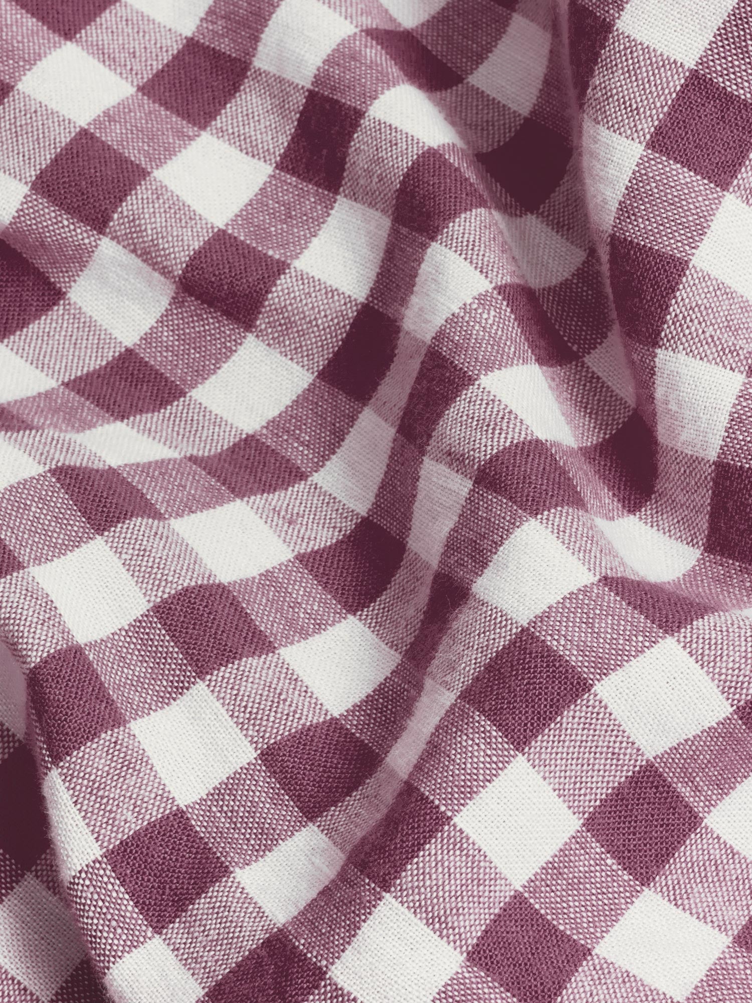 Berry Gingham 100% Linen Duvet Cover - Image 4