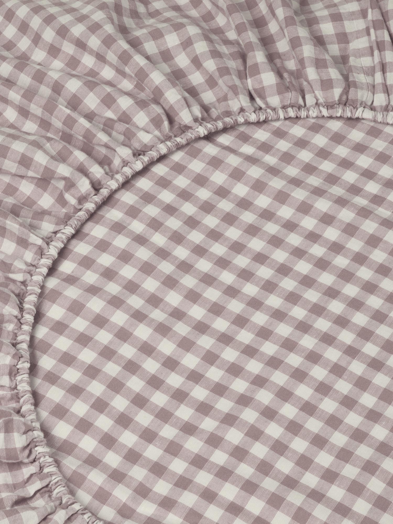 Elderberry Gingham Linen Blend Fitted Sheet - Image 2