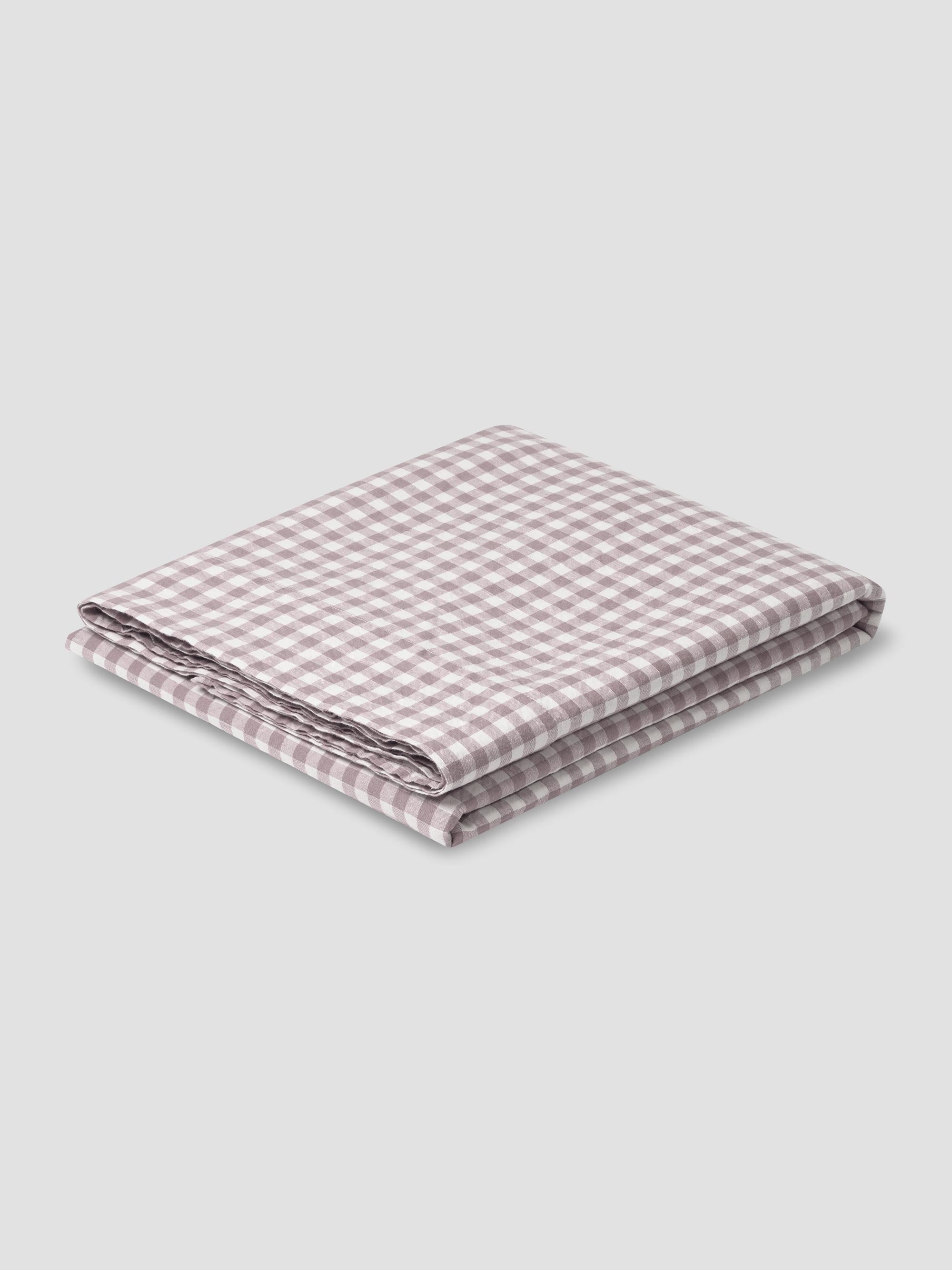 Elderberry Gingham Linen Blend Flat Sheet - Image 2