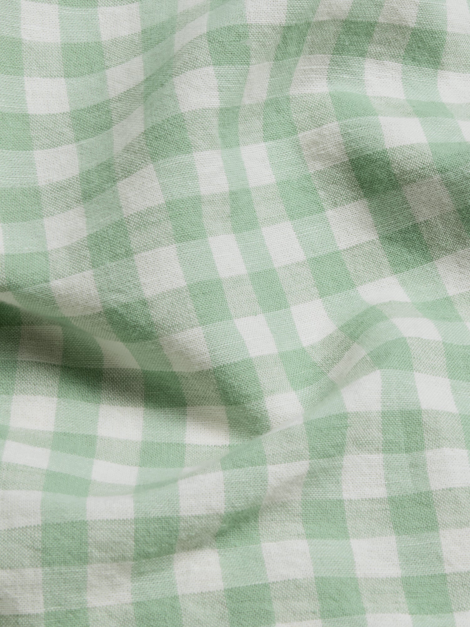 Sage Green Gingham Linen Blend Duvet Cover - Image 4
