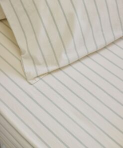 Mellow Green Slumber Stripe Cotton Fitted Sheet