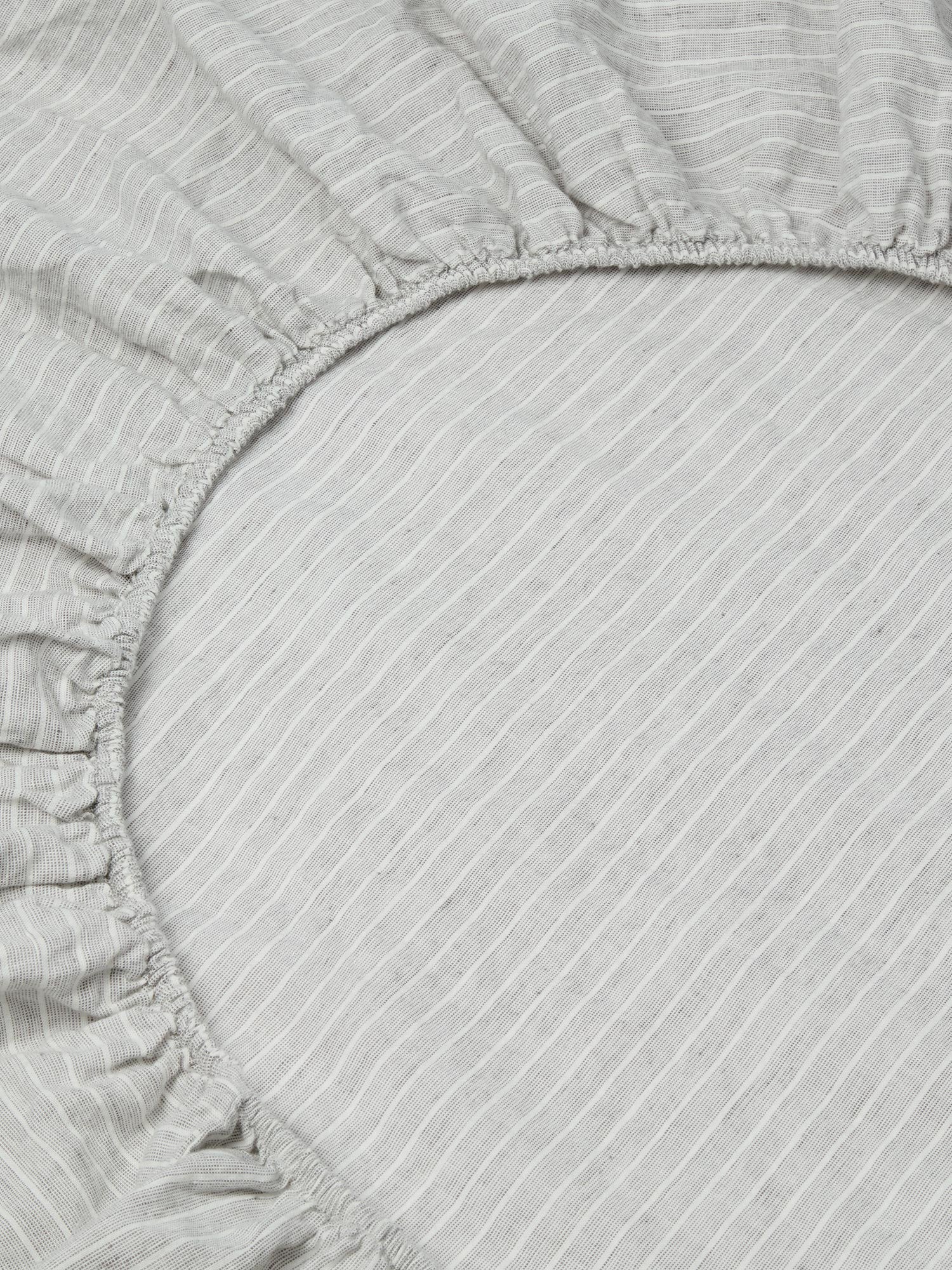Gray Mini Stripe Linen Blend Fitted Sheet - Image 2