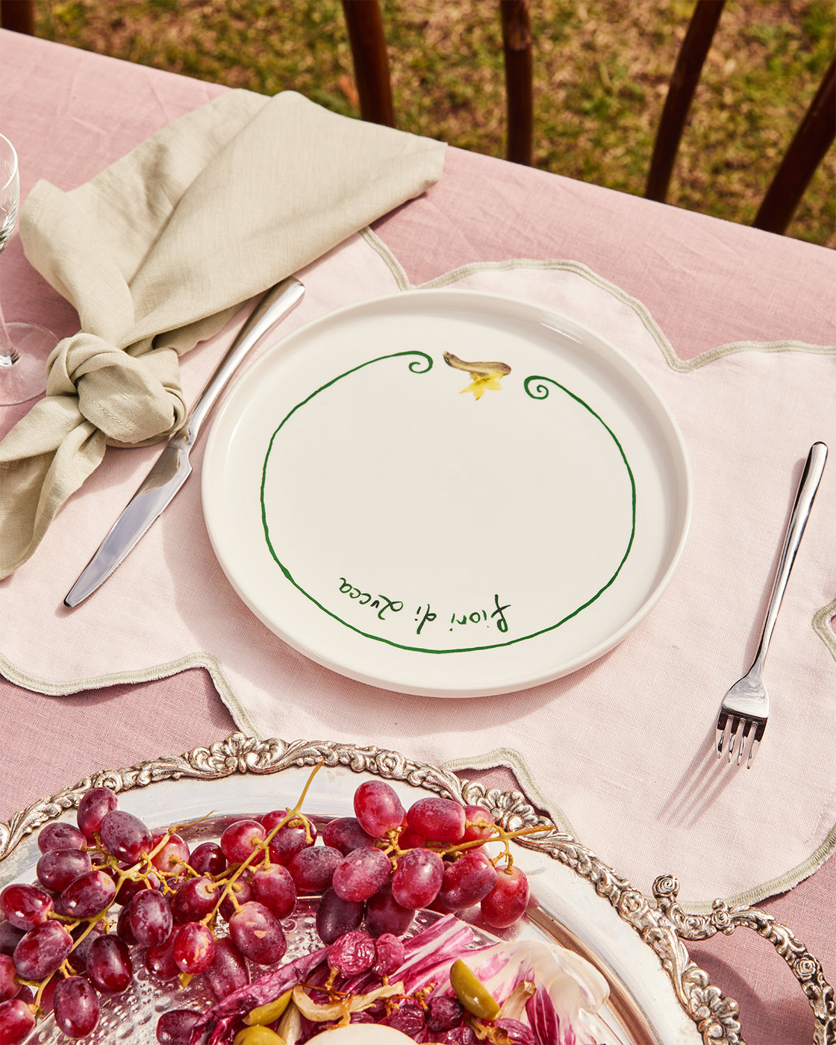 Gemma Bamforth x Bed Threads 'Fiori di Zucca' Ceramic Dinner Plate - Image 3