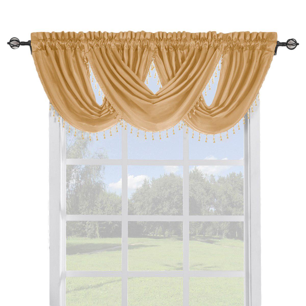Soho Faux Silk Curtain Panels or Waterfall Valance (Single) - Image 21