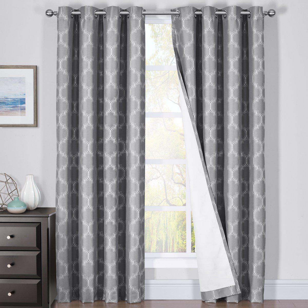 100% Blackout Curtain Panels Alana - Woven Jacquard Triple Pass Thermal Insulated (Set of 2 Panels) - Image 2