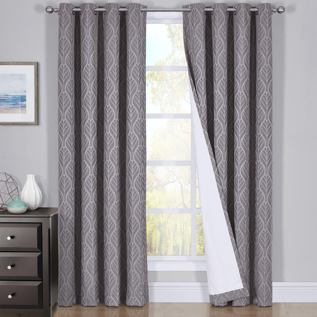 Pair Hilton Blackout Curtains Jacquard Thermal Insulated Set of 2 Panels - Image 9